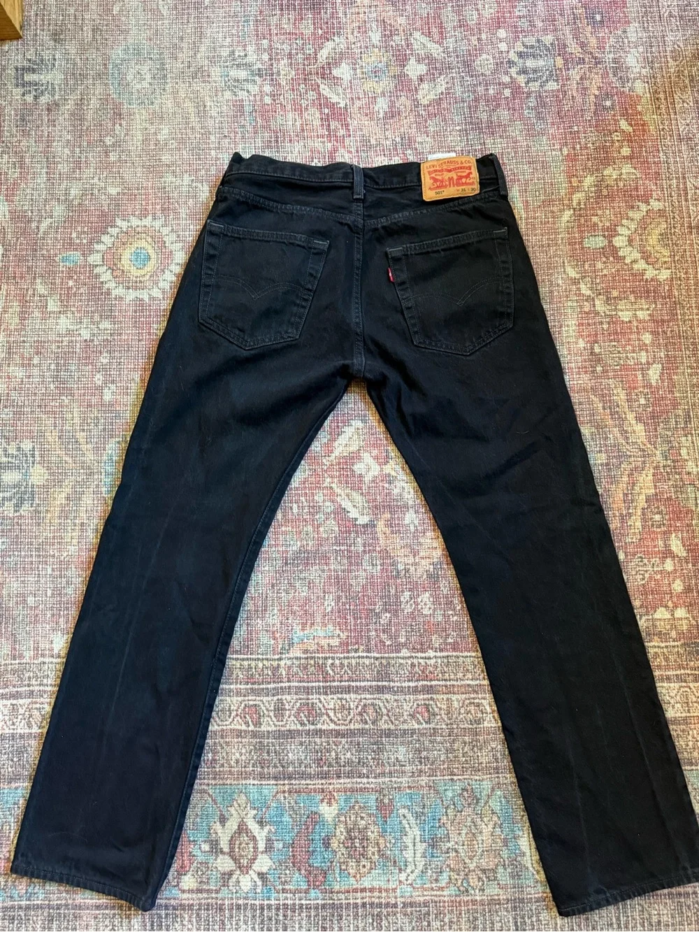 Levi’s Men's 501 Black Straight-Leg Jeans 31 x 30 100% Cotton